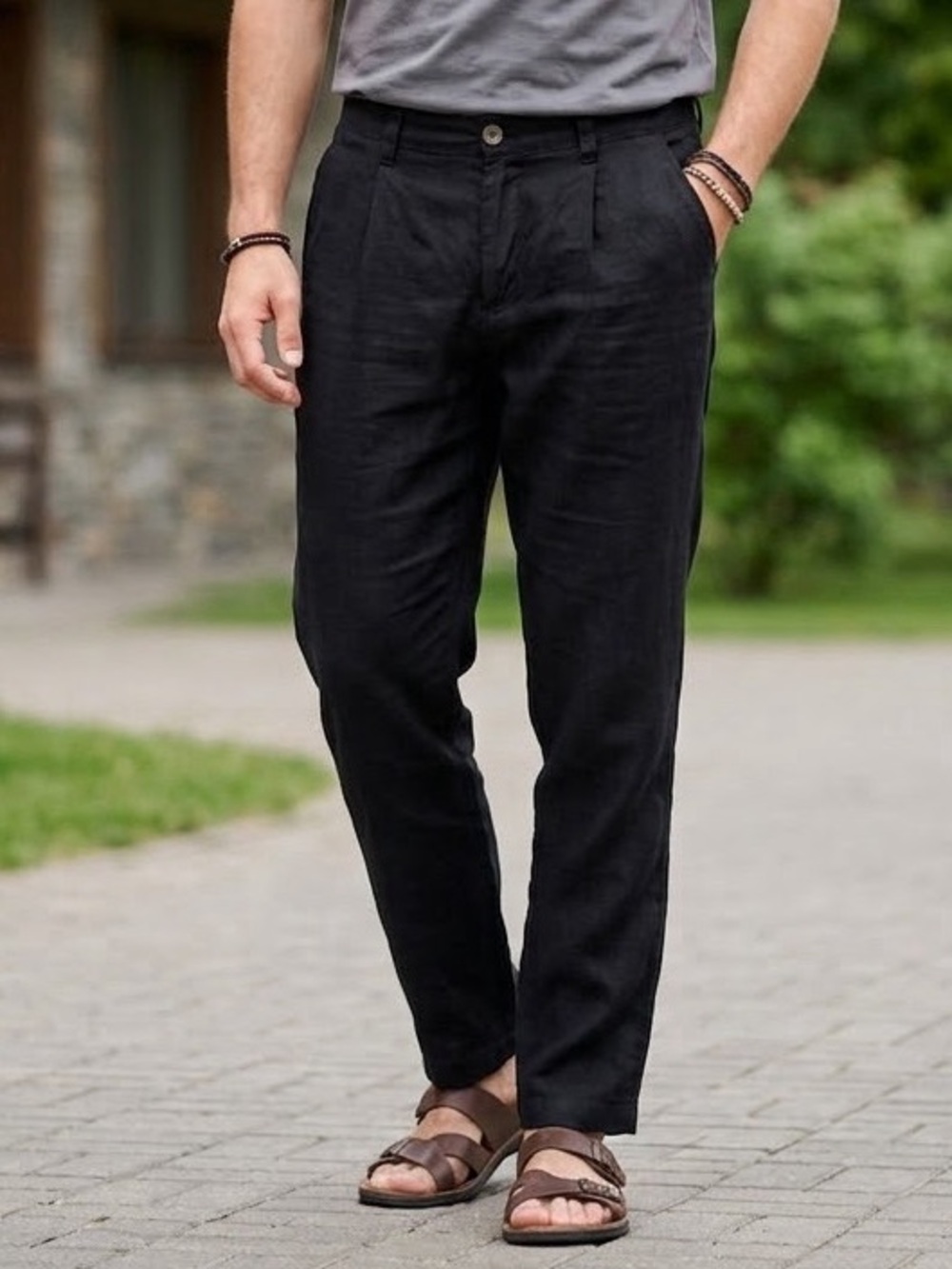 Cotton On 100% Linen Pants Black Size 30 (32)/29